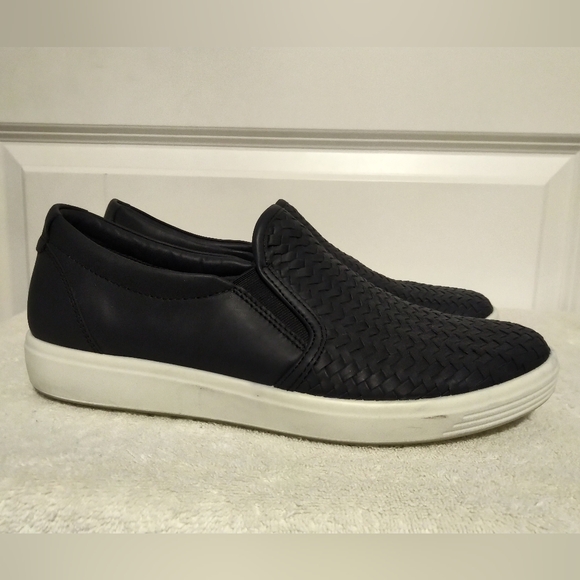 Ecco Blue Woven Slip-On Loafers - Picture 2 of 7